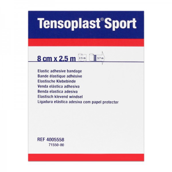 Tensoplast Sport 8 cm x 2,5 mètres : Bande élastique adhésive poreuse